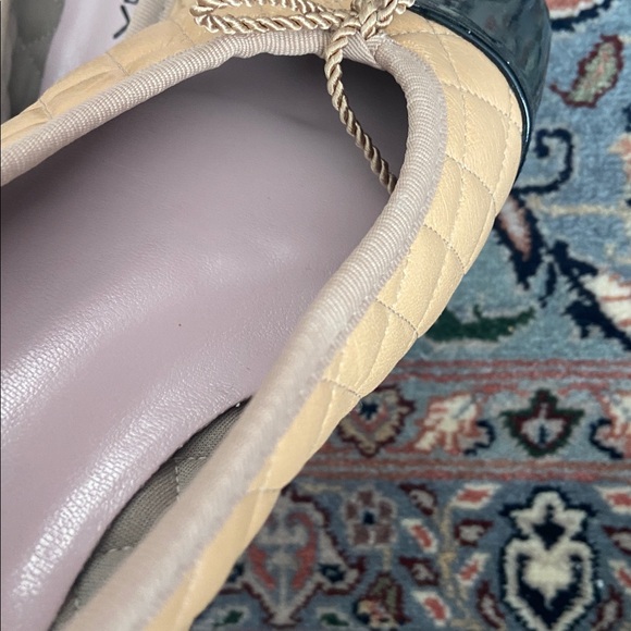 Paul Mayer quilted ballet flats tan black size 8 - Picture 12 of 12